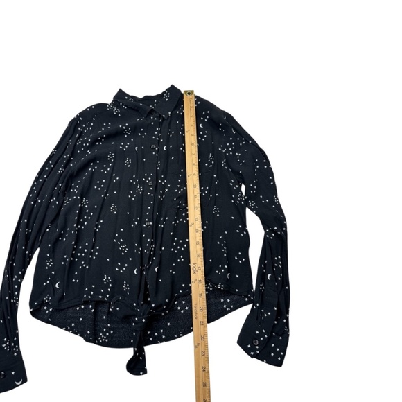 Rails Noemi Star Print Long Sleeve Black Galaxy Shirt Button Front - Picture 13 of 14
